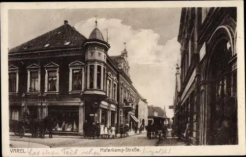 Ak Varel Jadebusen, Haferkampstraße, Pferdekutschen