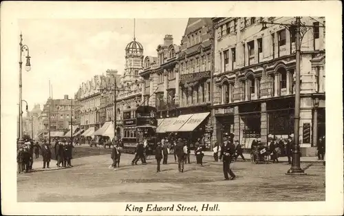 Ak Kingston upon Hull Yorkshire, King Edward Street