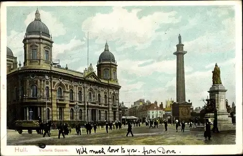 Ak Kingston upon Hull Yorkshire, Victoria Square