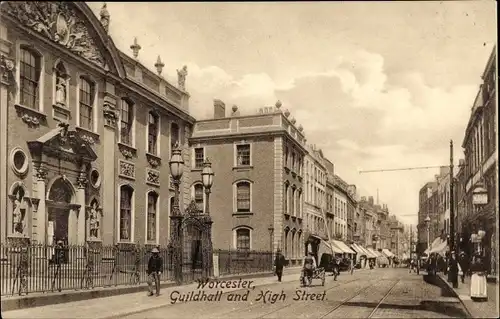 Ak Worcester West Midlands England, Guildhall, High Street