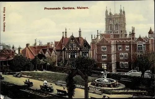 Ak Malvern West Midlands, Promenade Gardens