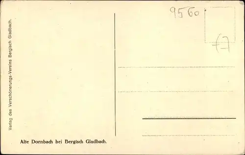 Ak Bergisch Gladbach Nordrhein Westfalen, Alte Dornbach