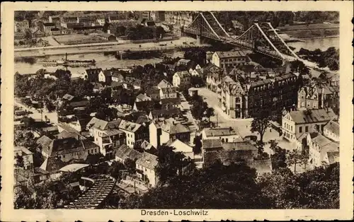 Ak Dresden Loschwitz, Teilansicht, Luftbild