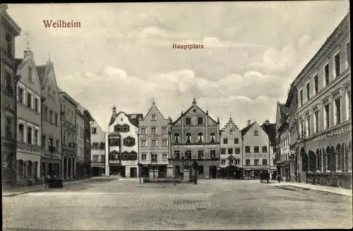 Ak Weilheim Oberbayern, Hauptplatz
