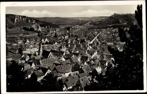 Ak Blaubeuren Baden Württemberg, Durchblick zur Stadt