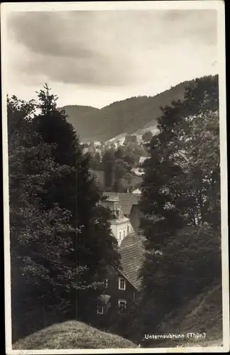 Ak Unterneubrunn Schleusegrund Thüringen, Durchblick zum Ort