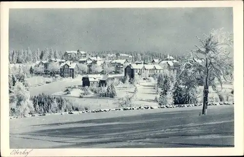 Ak Oberhof im Thüringer Wald, Blick auf den Ort im Winter