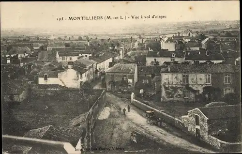 Ak Montilliers Maine et Loire, Vue a vol d'oiseau