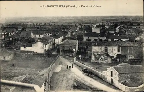 Ak Montilliers Maine et Loire, Vue a vol d'oiseau