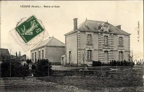 Ak Lézigné Maine-et-Loire, Mairie et Ecole