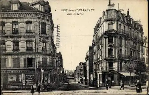 Ak Issy les Moulineaux Hauts de Seine, Rue Diderot