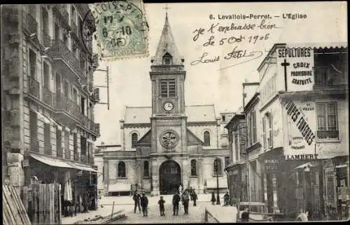 Ak Levallois Perret Hauts de Seine, L'Eglise