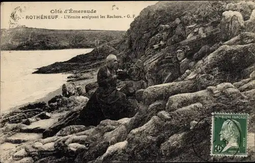 Ak Rotheneuf Ille-et-Vilaine, L'Ermite sculptant les Rochers