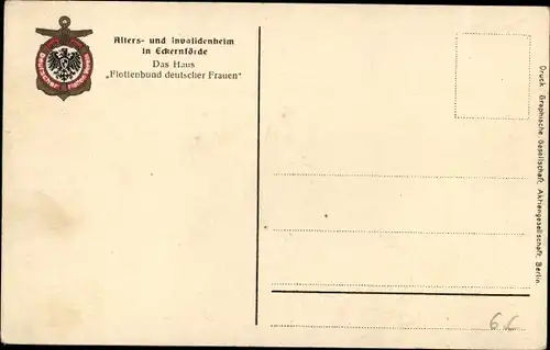 Ak Ostseebad Eckernförde, Das Haus Flottenbund deutscher Frauen, Alters- und Invalidenheim