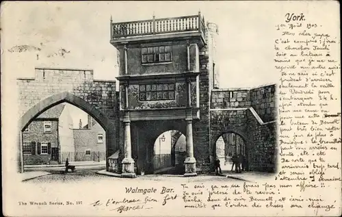 Ak York Yorkshire England, Walmgate Bar