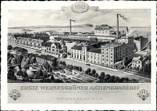 Künstler Ak Wernesgrün Steinberg Sachsen, Wernesgrüner Pilsner, Aktienbrauerei