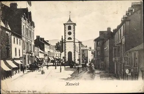 Ak Keswick North West England, Marktplatz, Rathaus