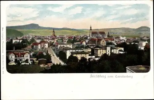 Ak Jelenia Góra Hirschberg Riesengebirge Schlesien, Blick vom Kalvarienberg