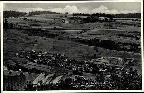 Ak Schöneck im Vogtland, Blick vom Friedrich August Stein