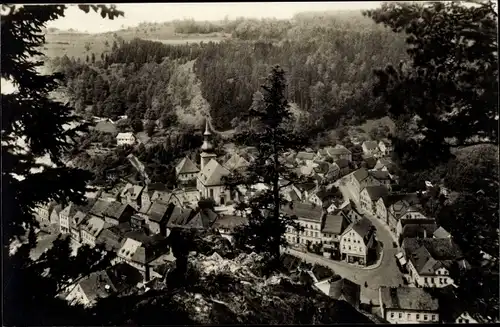 Ak Bad Berneck im Fichtelgebirge Bayern, Durchblick vom Sonnentempel aus