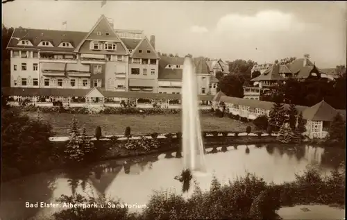 Ak Bad Elster im Vogtland, Albertpark und Sanatorium