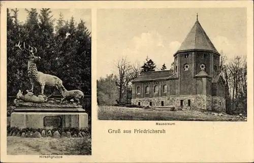 Ak Friedrichsruh Aumühle Schleswig Holstein, Mausoleum, Hirschgruppe