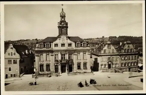 Ak Schwäbisch Hall in Baden Württemberg, Rathausplatz