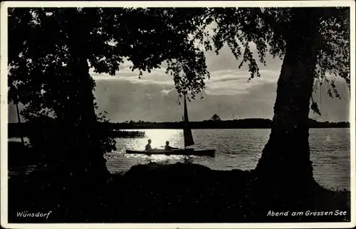 Ak Wünsdorf Zossen in Brandenburg, Abend am Grossen See