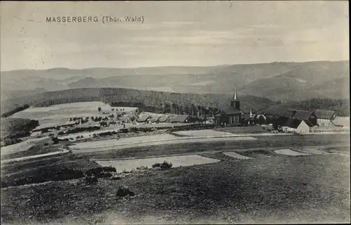 Ak Masserberg im Thüringer Schiefergebirge, Ort mit Umgebung