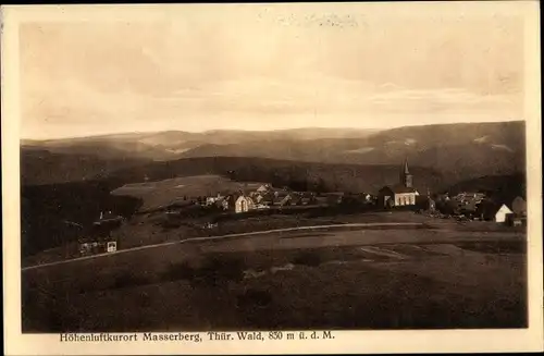 Ak Masserberg im Thüringer Schiefergebirge, Ort mit Umgebung