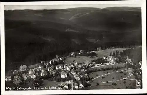 Ak Oberhof im Thüringer Wald, Blick auf den Ort, Erholungsheim, Fliegeraufnahme