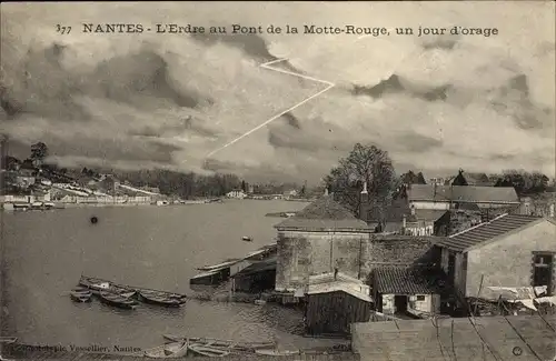 Ak Nantes Loire Atlantique, L'Erdre au Pont de la Motte Rouge