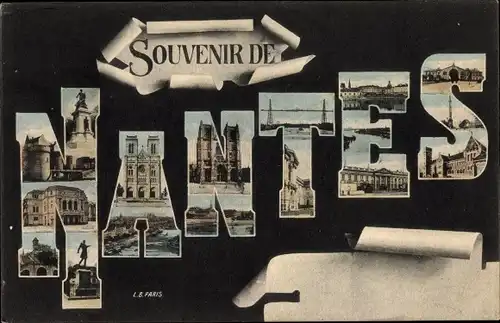 Buchstaben Ak Nantes Loire Atlantique, Souvenir