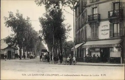 Ak La Garenne Colombes Hauts de Seine, L'embranchement Avenue de Lutece