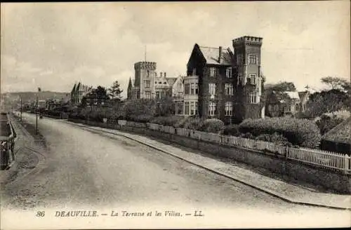 Ak Deauville Calvados, Le Terrasse et les Villas