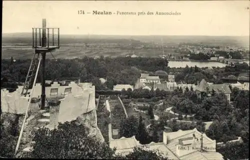 Ak Meulan Yvelines, Panorama pres des Annonciades