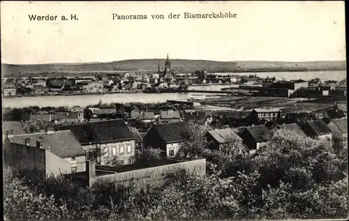 Ak Werder an der Havel, Panorama von der Bismarckshöhe