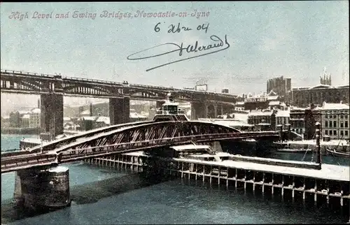 Ak Newcastle upon Tyne North East England, High Level and Swing Bridges