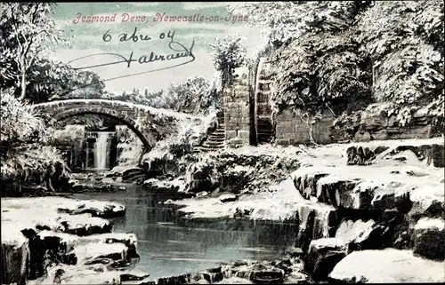 Ak Jesmond Dene Newcastle upon Tyne North East England, Winterlandschaft