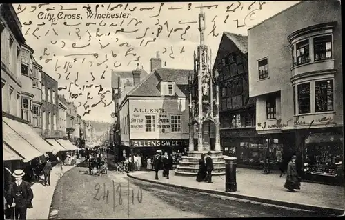 Ak Winchester South East England, City Cross, Allen's Sweets