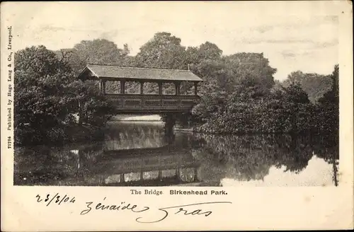 Ak Birkenhead North West England, The Bridge, Birkenhead Park