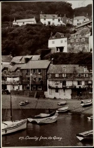 Ak Clovelly South West England, View from the Quay