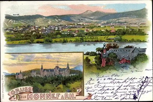 Litho Bad Honnef am Rhein, Sanatorium, Panorama