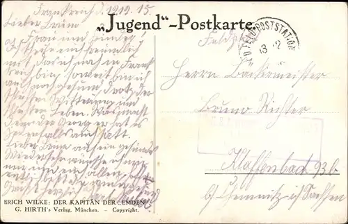 Künstler Ak Wilke, E., Der Kapitän der Emden, Karl von Müller