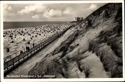 Ak Westerland auf Sylt, Südstrand, Dünen, Hochufer