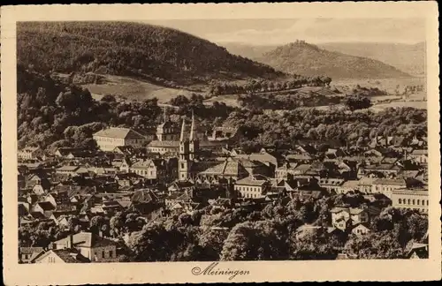 Ak Meiningen in Südthüringen, Panorama vom Ort