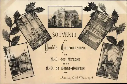 Ak Rennes Ille et Vilaine, Double Couronnement de N. D. des Miracles et de N. D. de Bonne Nouvelle