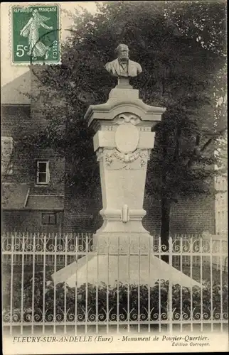 Ak Fleury sur Andelle Eure, Monument de Pouyier Quartier