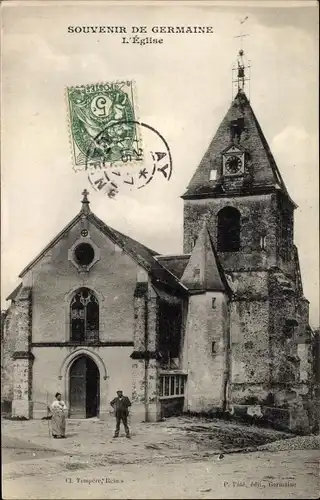 Ak Germaine Marne, L'Eglise