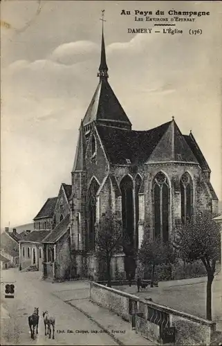 Ak Damery Marne, L'Eglise